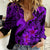 Aloha Hawaii Women Casual Shirt Hammerhead Shark Tattoo Polynesian Summer - Violet LT9 Female Violet - Polynesian Pride