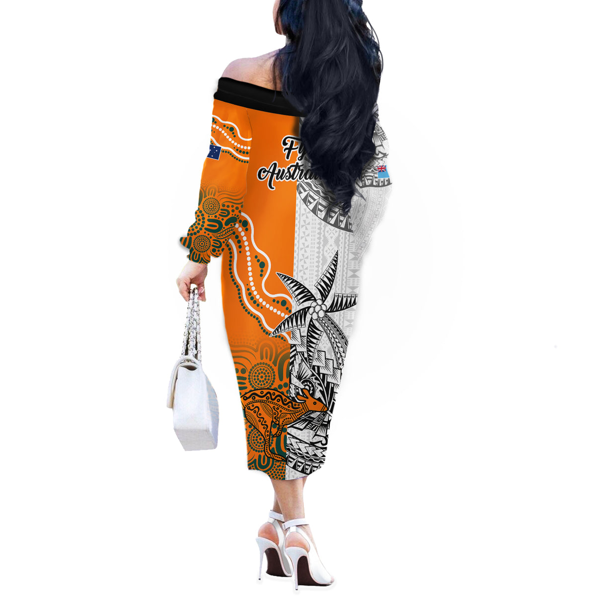 fiji-australia-rugby-off-the-shoulder-long-sleeve-dress-world-cup-2023-polynesia-tapa-mixed-indigenous-aboriginal