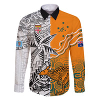 personalised-fiji-australia-rugby-family-matching-long-sleeve-bodycon-dress-and-hawaiian-shirt-world-cup-2023-polynesia-tapa-mixed-indigenous-aboriginal