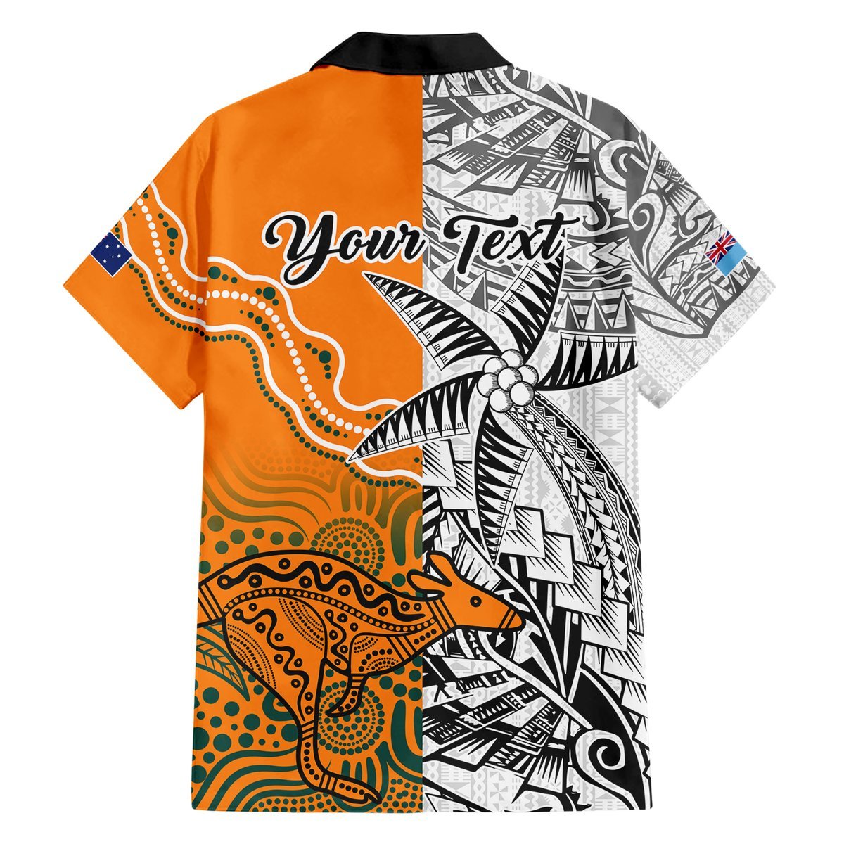 Personalised Fiji Australia Rugby Hawaiian Shirt World Cup 2023 Polynesia Tapa Mixed Indigenous Aboriginal LT9 - Polynesian Pride