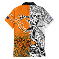Personalised Fiji Australia Rugby Hawaiian Shirt World Cup 2023 Polynesia Tapa Mixed Indigenous Aboriginal LT9 - Polynesian Pride