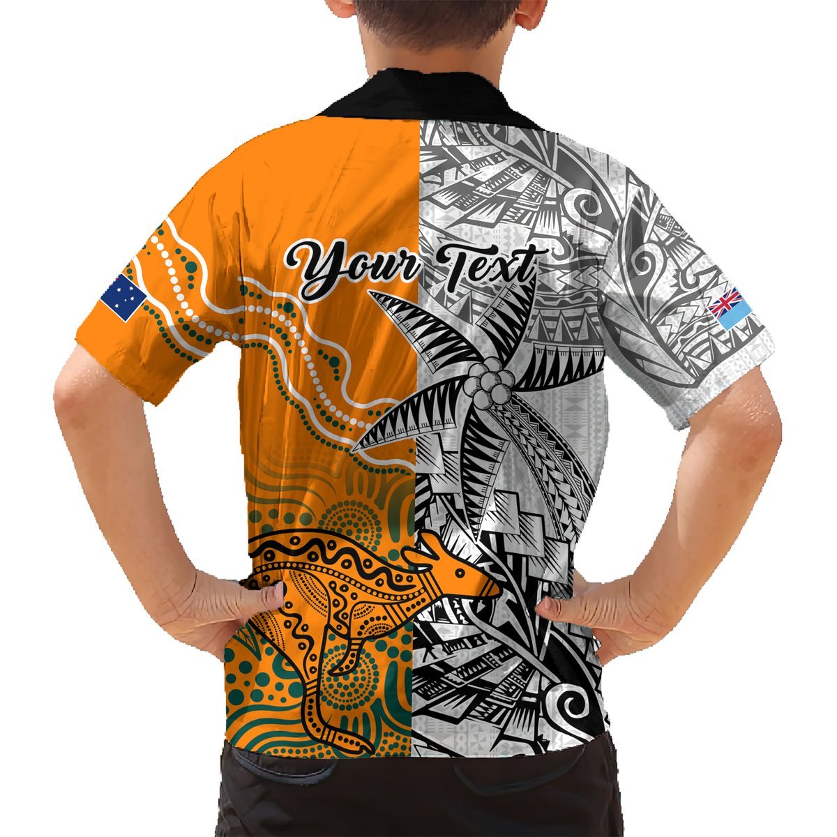Personalised Fiji Australia Rugby Hawaiian Shirt World Cup 2023 Polynesia Tapa Mixed Indigenous Aboriginal LT9 - Polynesian Pride
