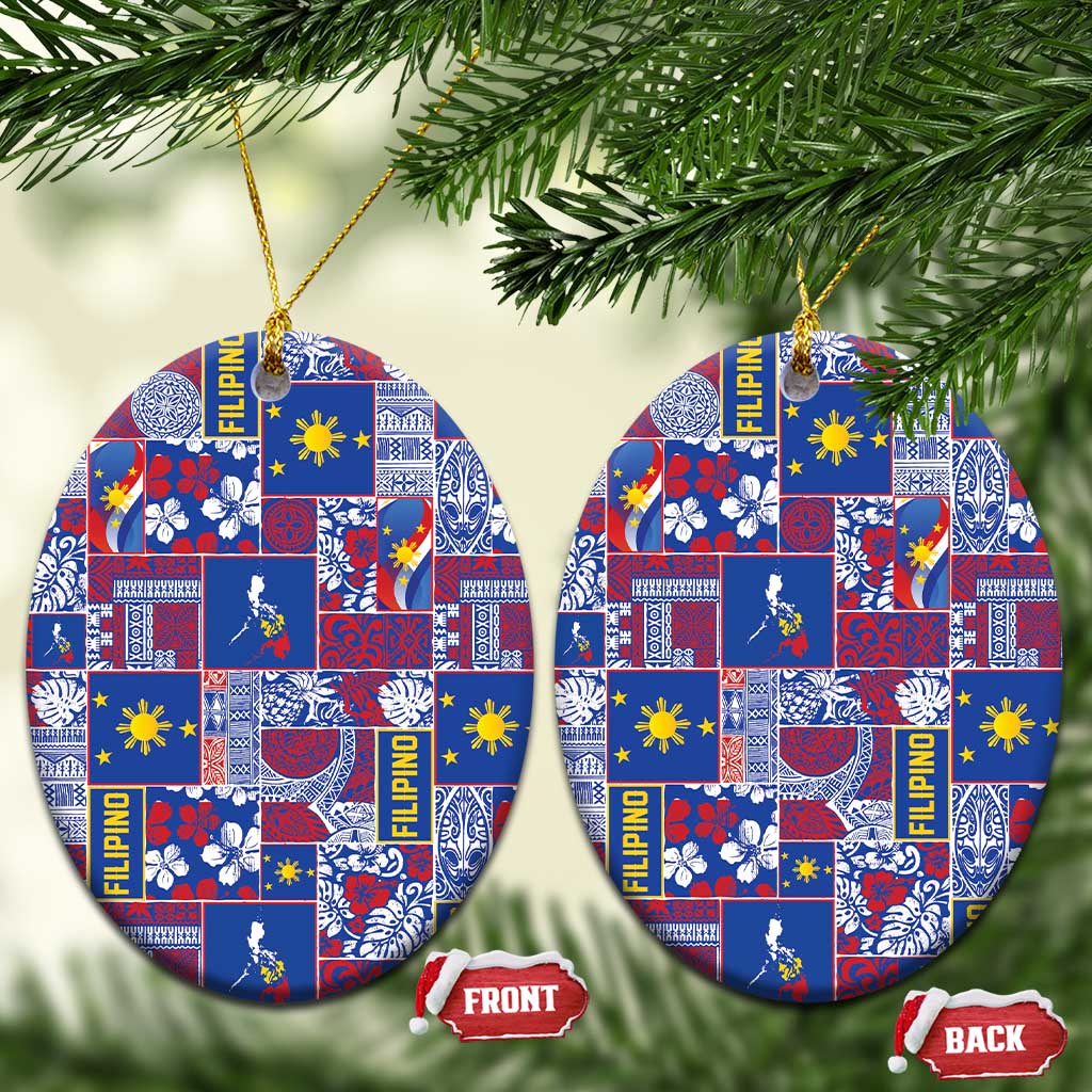 Filipino Maligayang Pasko Ceramic Ornament Pacific Patchwork Xmas Vibes - Polynesian Pride