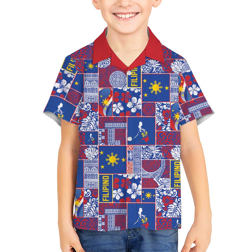 Filipino Maligayang Pasko Family Matching Off Shoulder Maxi Dress and Hawaiian Shirt Pacific Patchwork Xmas Vibes - Polynesian Pride