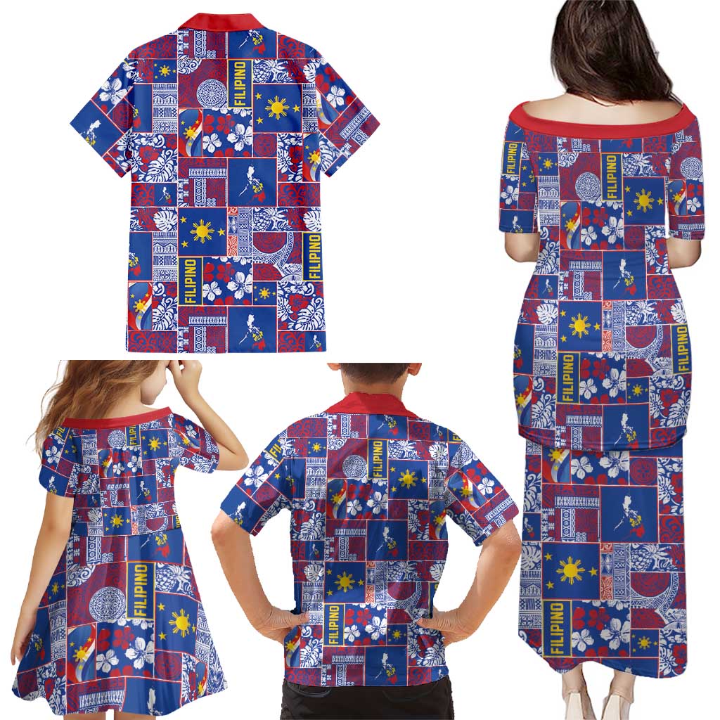 Filipino Maligayang Pasko Family Matching Puletasi and Hawaiian Shirt Pacific Patchwork Xmas Vibes - Polynesian Pride