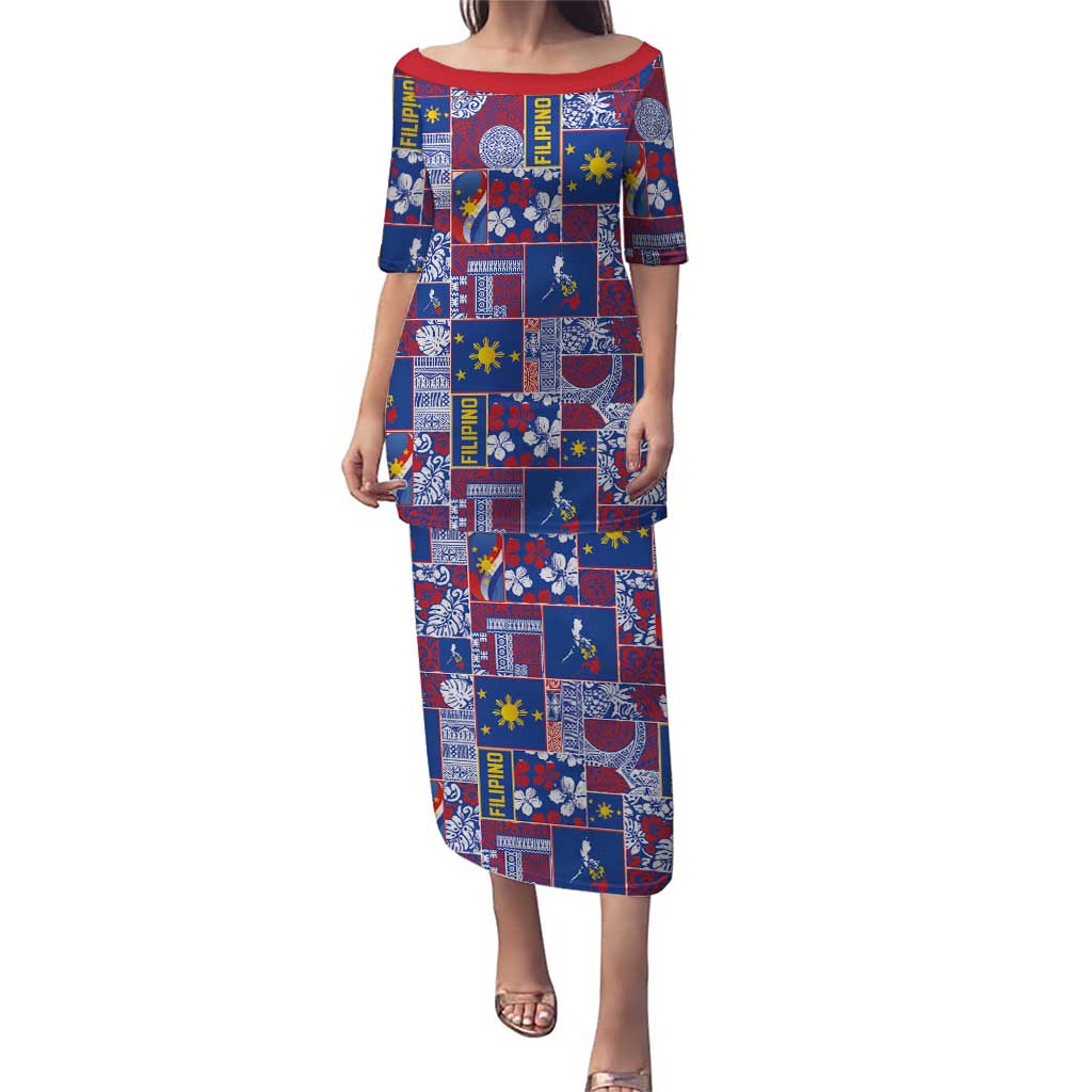 Filipino Maligayang Pasko Family Matching Puletasi and Hawaiian Shirt Pacific Patchwork Xmas Vibes - Polynesian Pride