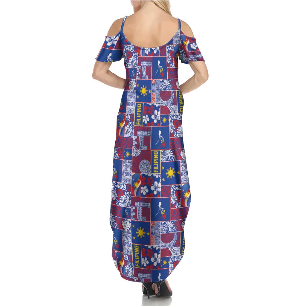 Filipino Maligayang Pasko Family Matching Summer Maxi Dress and Hawaiian Shirt Pacific Patchwork Xmas Vibes - Polynesian Pride