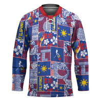 Filipino Maligayang Pasko Hockey Jersey Pacific Patchwork Xmas Vibes - Polynesian Pride