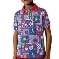 Filipino Maligayang Pasko Kid Polo Shirt Pacific Patchwork Xmas Vibes - Polynesian Pride