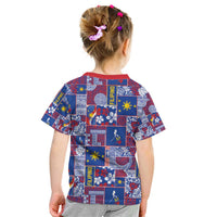 Filipino Maligayang Pasko Kid T Shirt Pacific Patchwork Xmas Vibes - Polynesian Pride