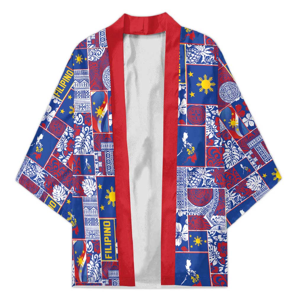 Filipino Maligayang Pasko Kimono Pacific Patchwork Xmas Vibes LT9 Unisex Blue - Polynesian Pride