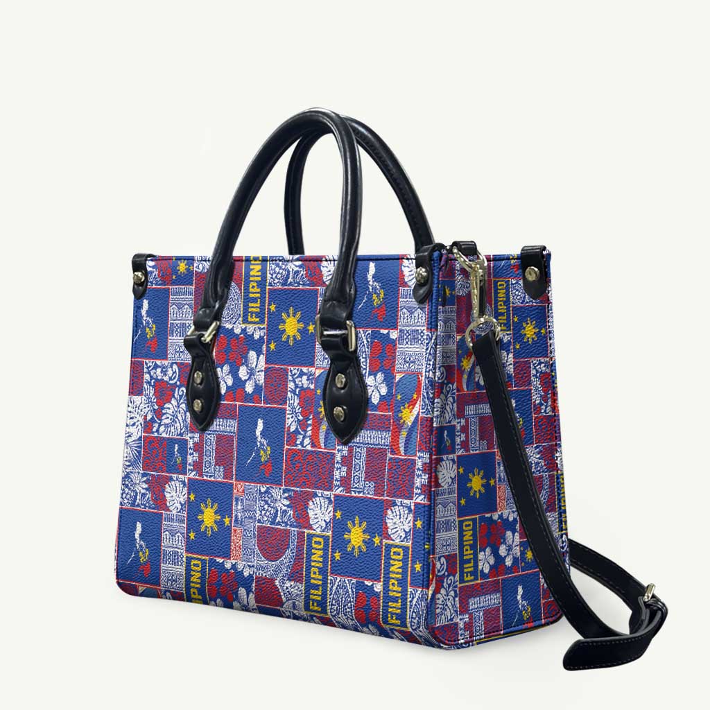 Filipino Maligayang Pasko Leather Bag Pacific Patchwork Xmas Vibes - Polynesian Pride
