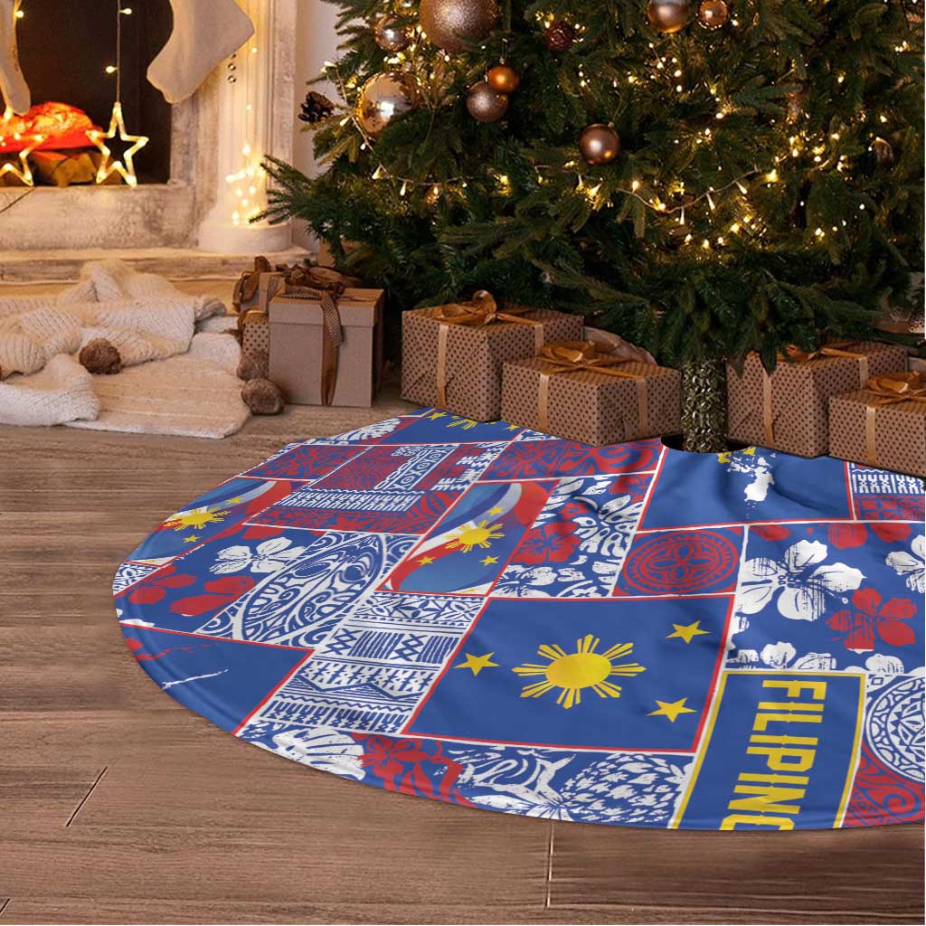 Filipino Maligayang Pasko Tree Skirt Pacific Patchwork Xmas Vibes - Polynesian Pride