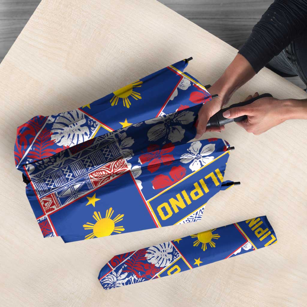 Filipino Maligayang Pasko Umbrella Pacific Patchwork Xmas Vibes - Polynesian Pride