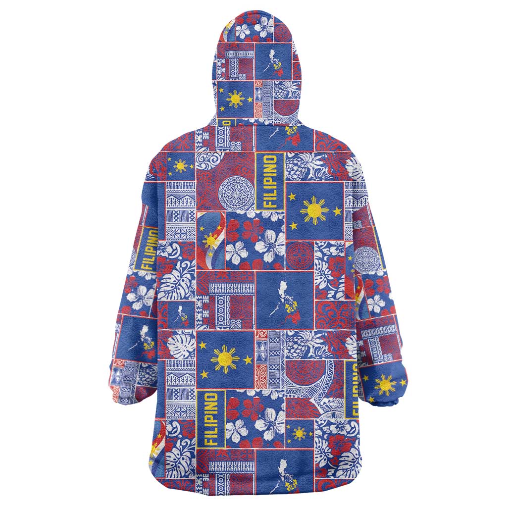 Filipino Maligayang Pasko Wearable Blanket Hoodie Pacific Patchwork Xmas Vibes LT9 - Polynesian Pride