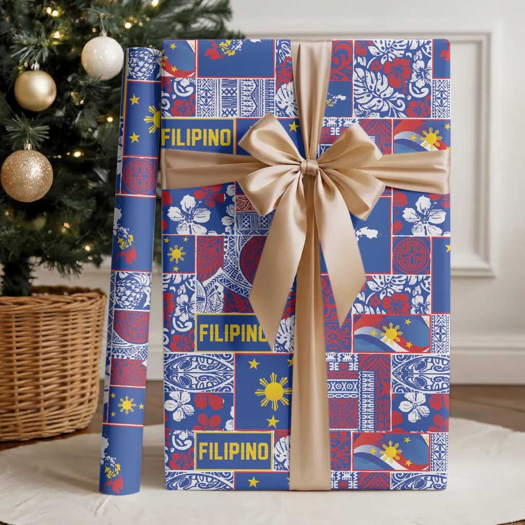 Filipino Maligayang Pasko Wrapping Paper Pacific Patchwork Xmas Vibes - Polynesian Pride