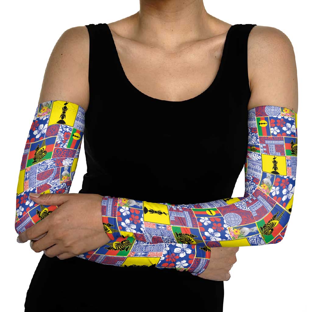 New Caledonia Joyeux Noel Arm Sleeves Pacific Patchwork Xmas Vibes - Polynesian Pride