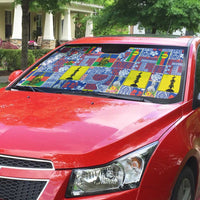 New Caledonia Joyeux Noel Auto Sun Shade Pacific Patchwork Xmas Vibes - Polynesian Pride