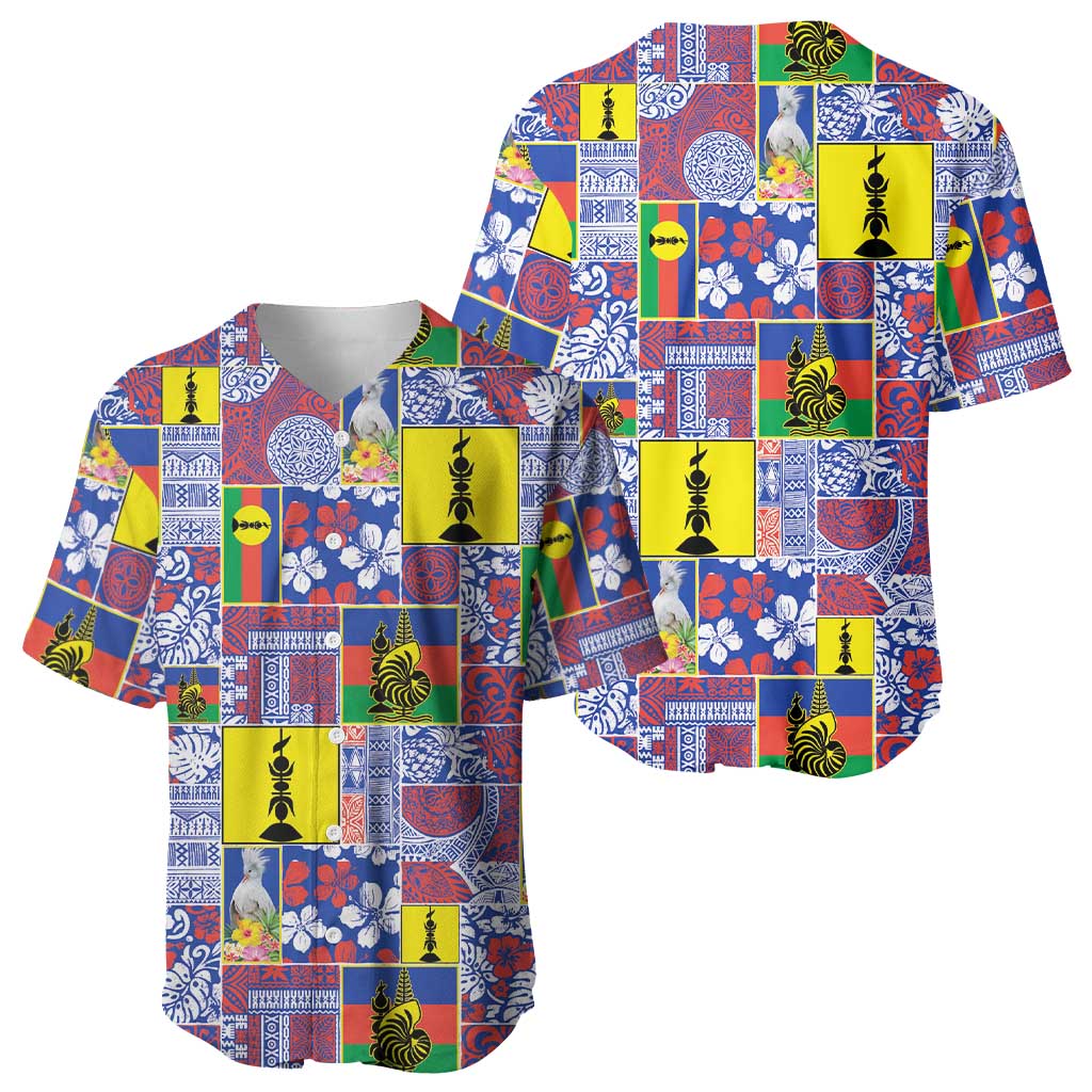 New Caledonia Joyeux Noel Baseball Jersey Pacific Patchwork Xmas Vibes - Polynesian Pride