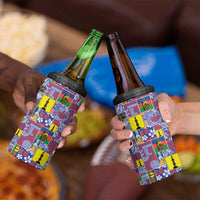 New Caledonia Joyeux Noel 4 in 1 Can Cooler Tumbler Pacific Patchwork Xmas Vibes - Polynesian Pride