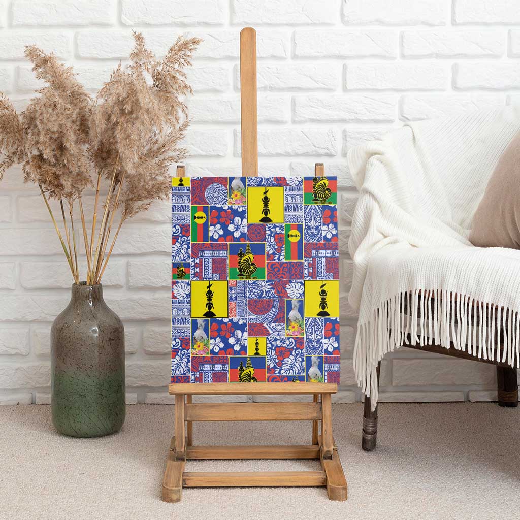 New Caledonia Joyeux Noel Canvas Wall Art Pacific Patchwork Xmas Vibes - Polynesian Pride