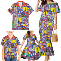 New Caledonia Joyeux Noel Family Matching Mermaid Dress and Hawaiian Shirt Pacific Patchwork Xmas Vibes - Polynesian Pride