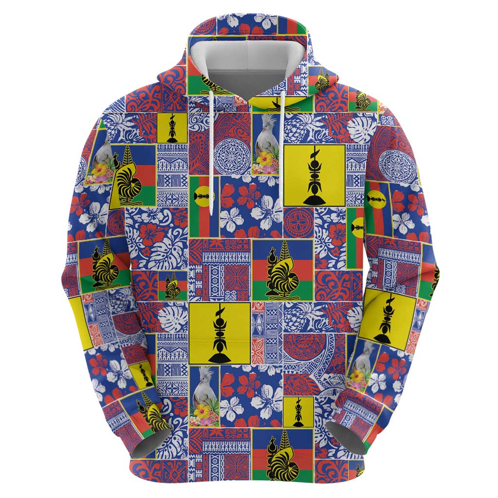 New Caledonia Joyeux Noel Hoodie Pacific Patchwork Xmas Vibes - Polynesian Pride