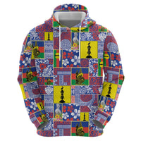 New Caledonia Joyeux Noel Hoodie Pacific Patchwork Xmas Vibes - Polynesian Pride