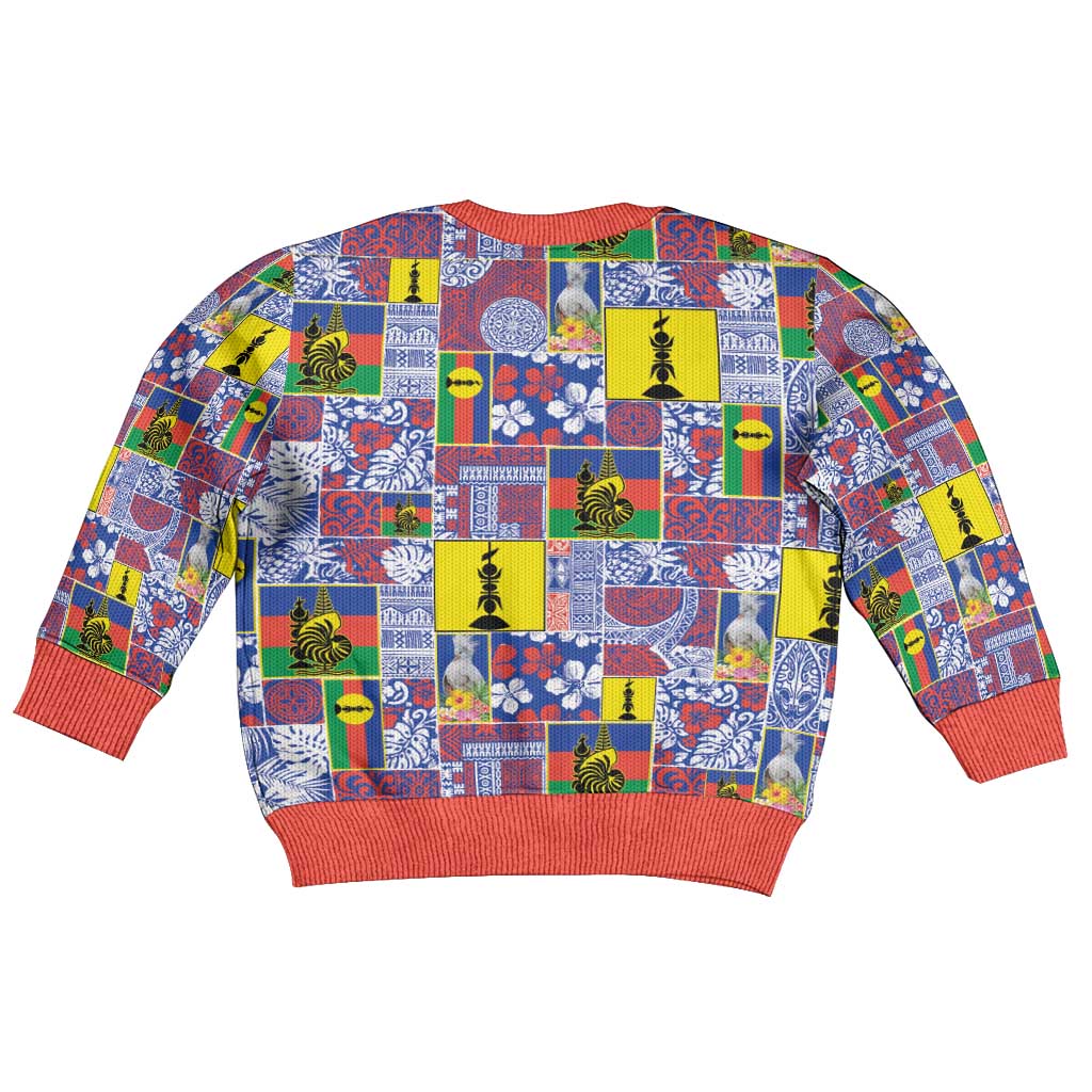 New Caledonia Joyeux Noel Kid Ugly Christmas Sweater Pacific Patchwork Xmas Vibes - Polynesian Pride