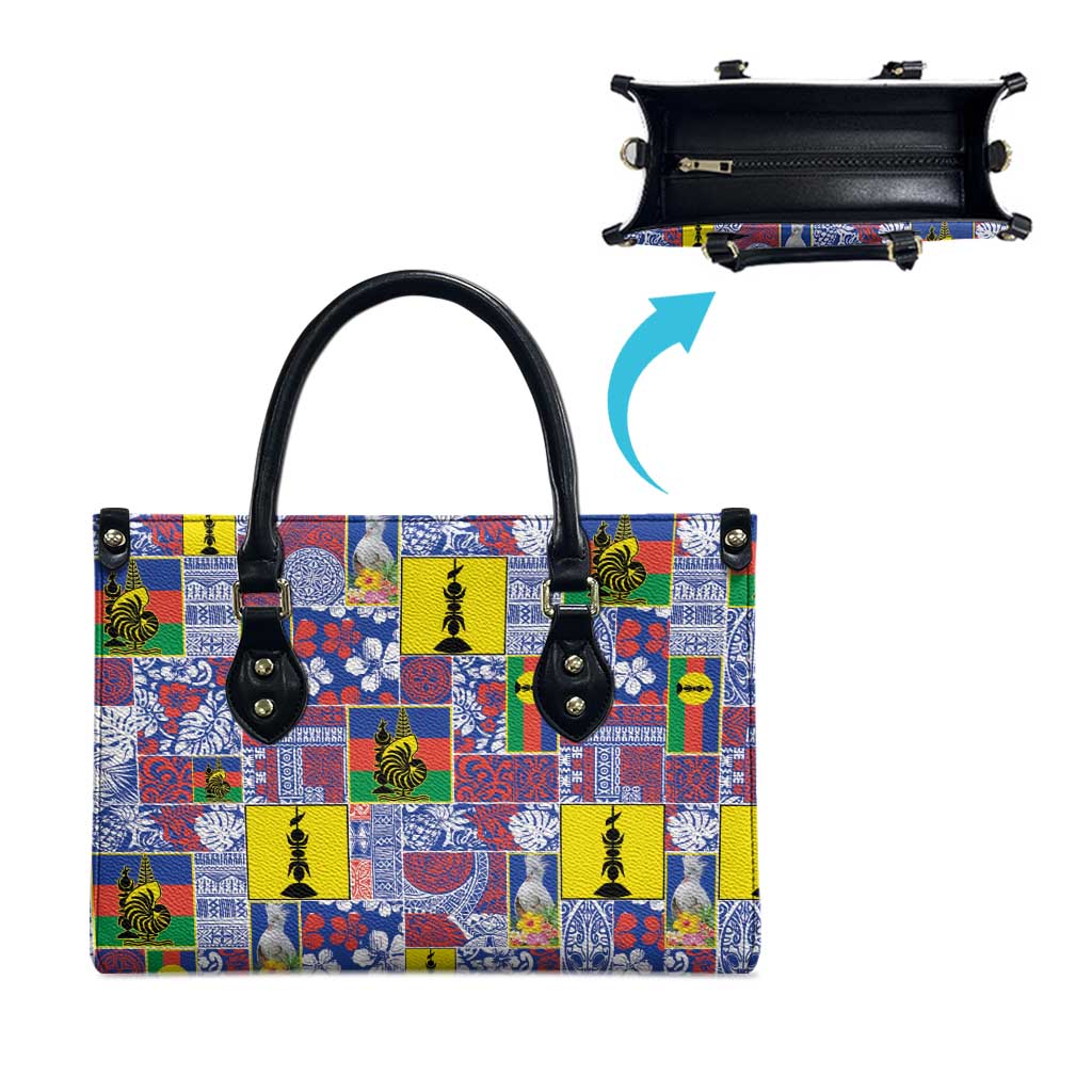 New Caledonia Joyeux Noel Leather Bag Pacific Patchwork Xmas Vibes - Polynesian Pride