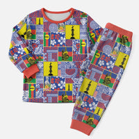 New Caledonia Joyeux Noel Christmas Pajama Set Pacific Patchwork Xmas Vibes - Polynesian Pride