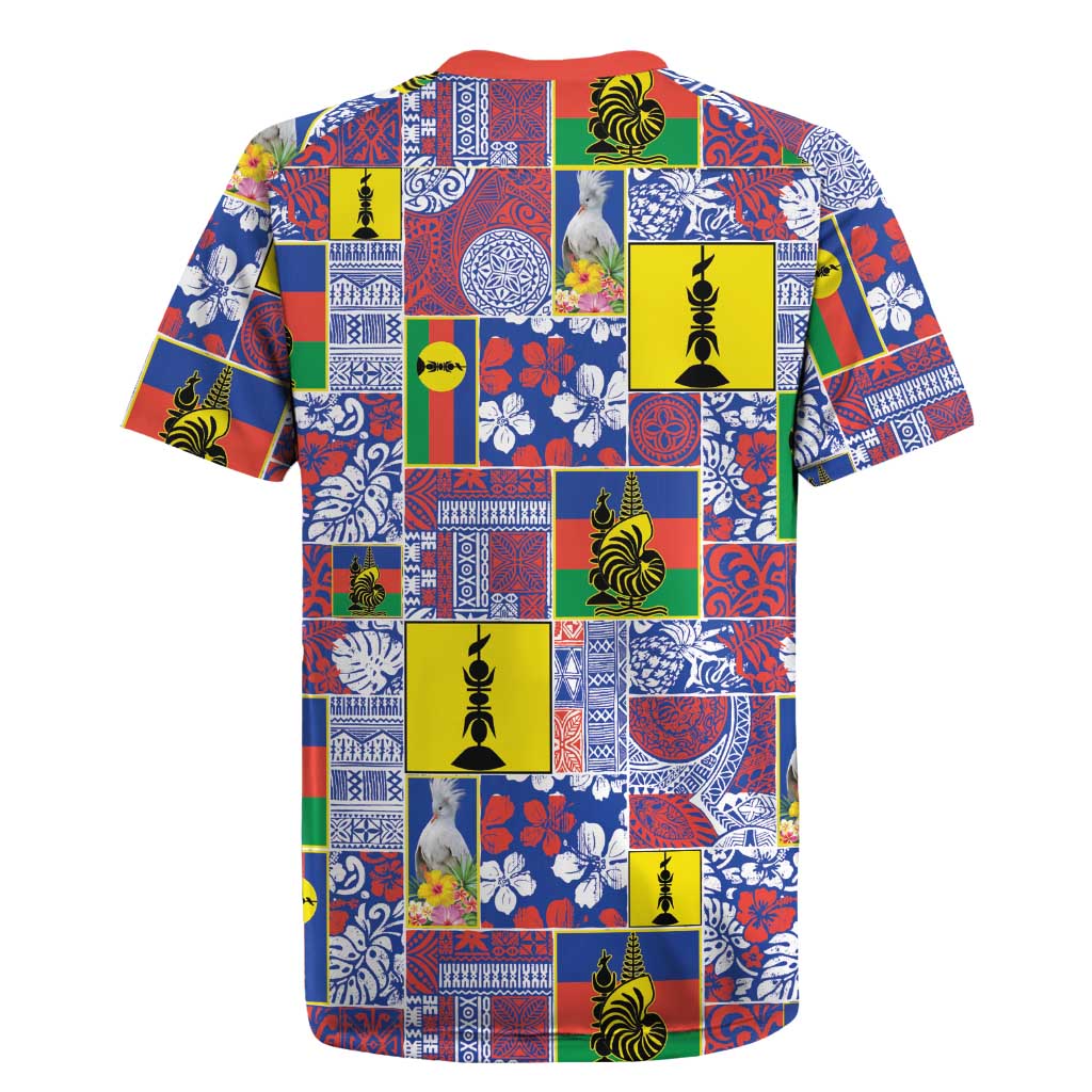 New Caledonia Joyeux Noel Rugby Jersey Pacific Patchwork Xmas Vibes - Polynesian Pride