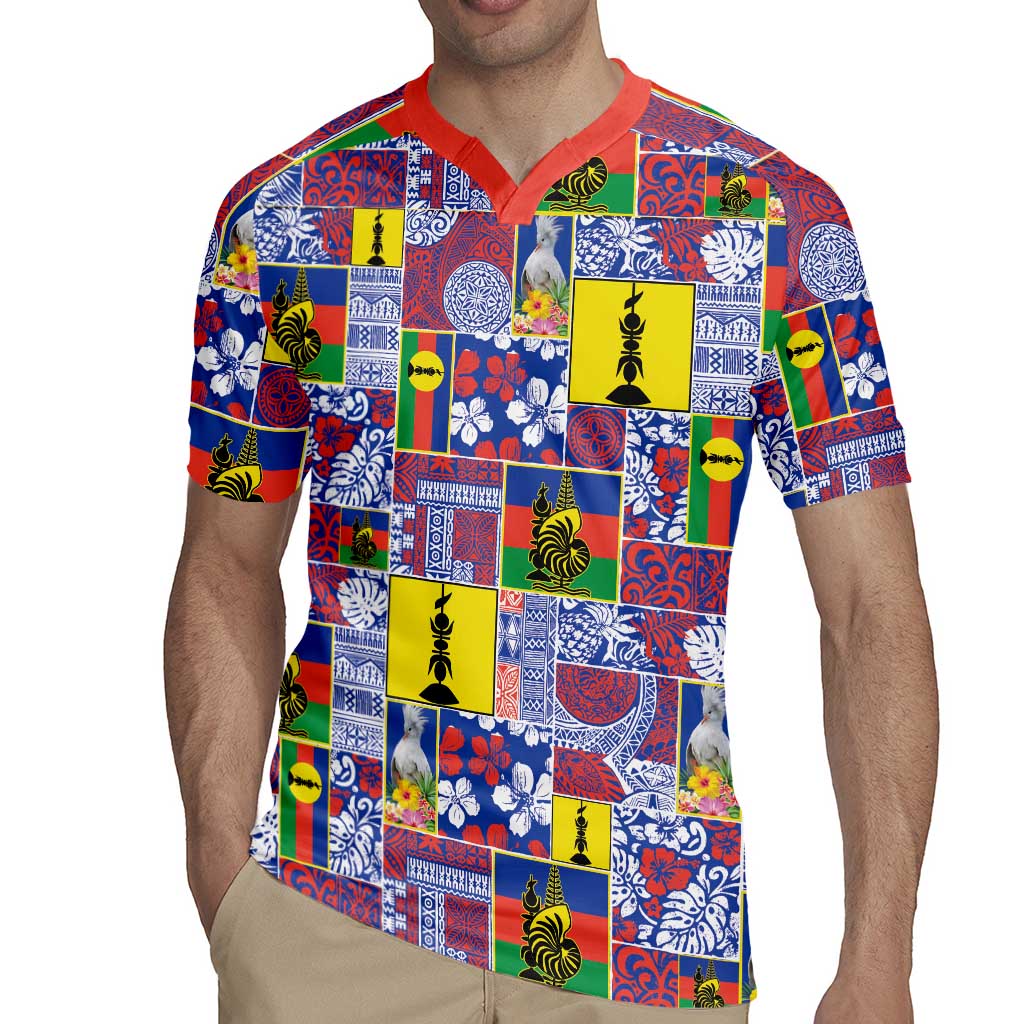 New Caledonia Joyeux Noel Rugby Jersey Pacific Patchwork Xmas Vibes - Polynesian Pride