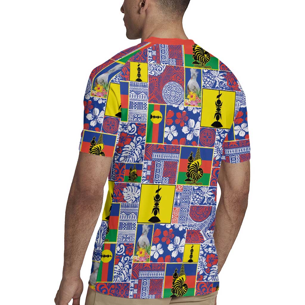 New Caledonia Joyeux Noel Rugby Jersey Pacific Patchwork Xmas Vibes - Polynesian Pride