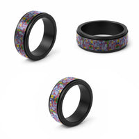 New Caledonia Joyeux Noel Spinner Ring Pacific Patchwork Xmas Vibes - Polynesian Pride