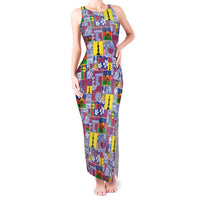 New Caledonia Joyeux Noel Tank Maxi Dress Pacific Patchwork Xmas Vibes - Polynesian Pride