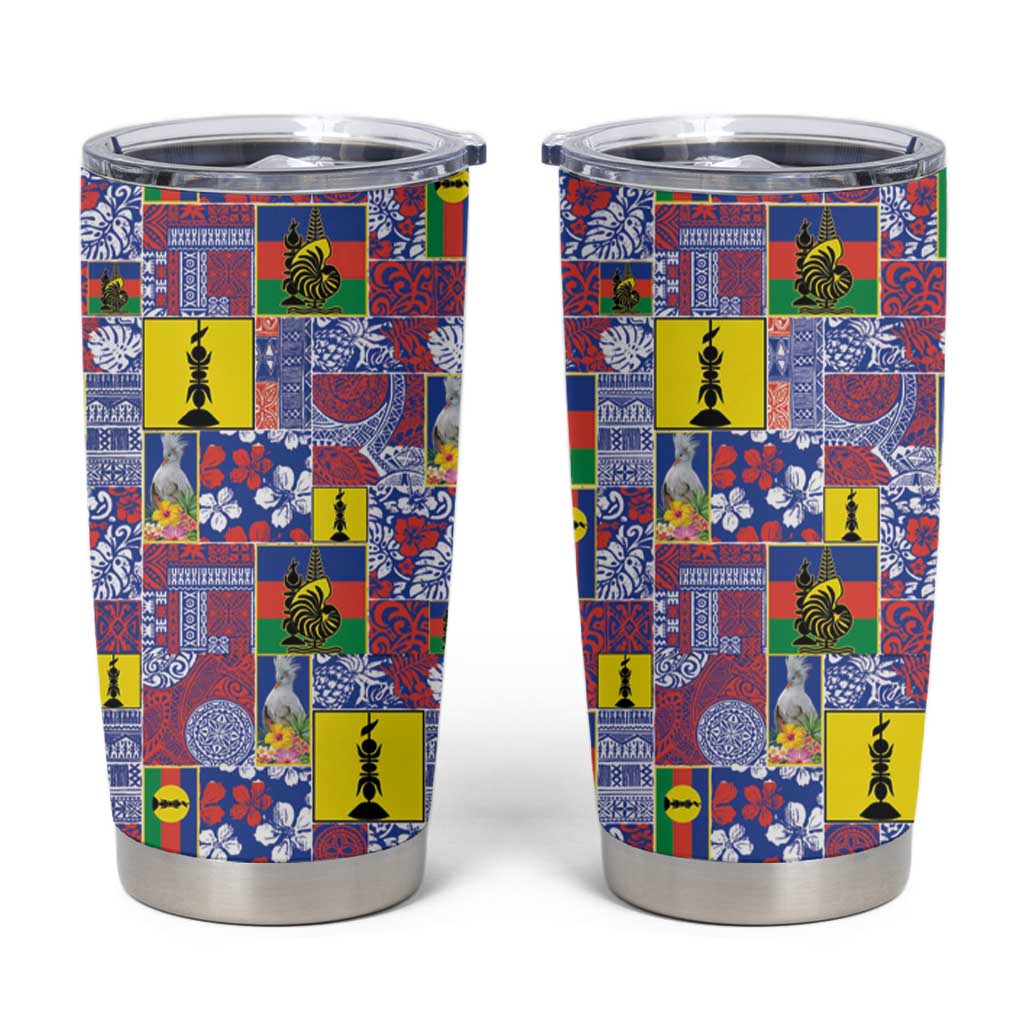 New Caledonia Joyeux Noel Tumbler Cup Pacific Patchwork Xmas Vibes - Polynesian Pride