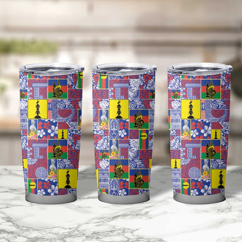 New Caledonia Joyeux Noel Tumbler Cup Pacific Patchwork Xmas Vibes - Polynesian Pride