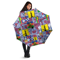 New Caledonia Joyeux Noel Umbrella Pacific Patchwork Xmas Vibes - Polynesian Pride