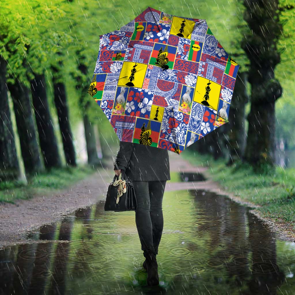 New Caledonia Joyeux Noel Umbrella Pacific Patchwork Xmas Vibes - Polynesian Pride