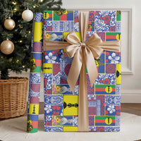 New Caledonia Joyeux Noel Wrapping Paper Pacific Patchwork Xmas Vibes - Polynesian Pride