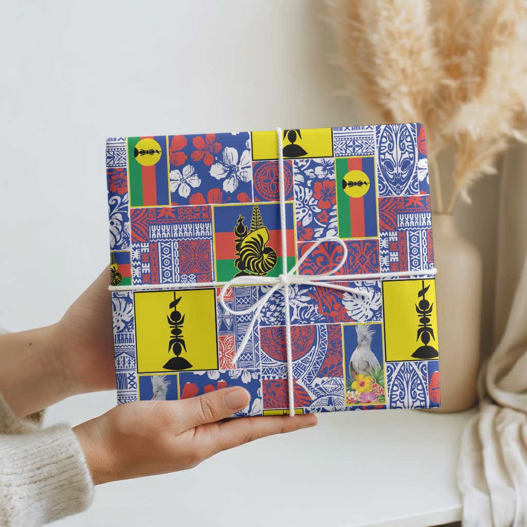 New Caledonia Joyeux Noel Wrapping Paper Pacific Patchwork Xmas Vibes - Polynesian Pride