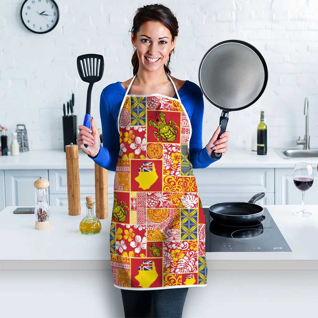 Niue Monuina e Kilisimasi Apron Pacific Patchwork Xmas Vibes - Polynesian Pride