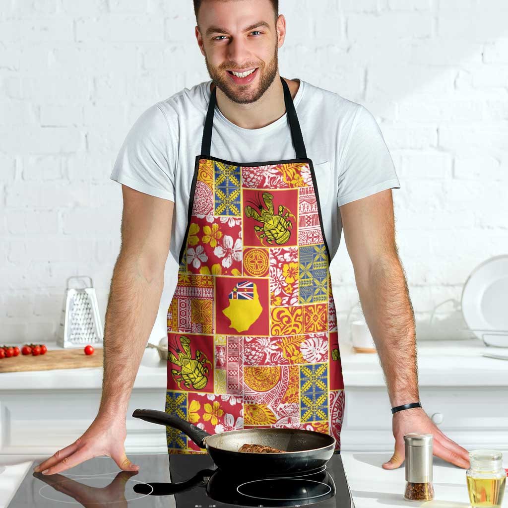 Niue Monuina e Kilisimasi Apron Pacific Patchwork Xmas Vibes - Polynesian Pride