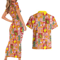 Niue Monuina e Kilisimasi Couples Matching Short Sleeve Bodycon Dress and Hawaiian Shirt Pacific Patchwork Xmas Vibes LT9 - Polynesian Pride