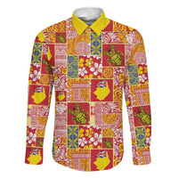 Niue Monuina e Kilisimasi Family Matching Off Shoulder Short Dress and Hawaiian Shirt Pacific Patchwork Xmas Vibes - Polynesian Pride
