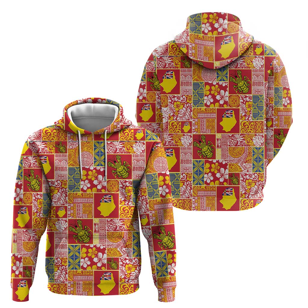 Niue Monuina e Kilisimasi Hoodie Pacific Patchwork Xmas Vibes - Polynesian Pride