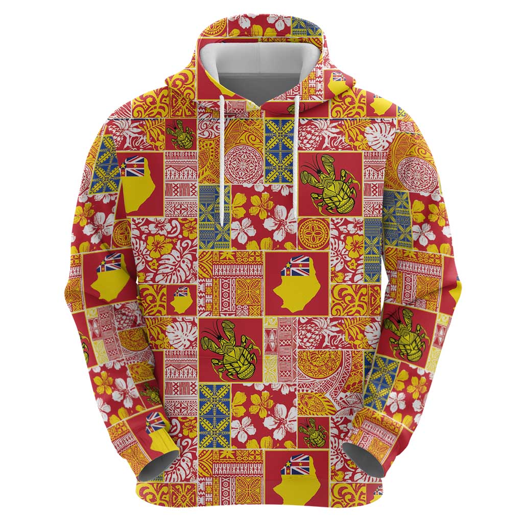 Niue Monuina e Kilisimasi Hoodie Pacific Patchwork Xmas Vibes - Polynesian Pride