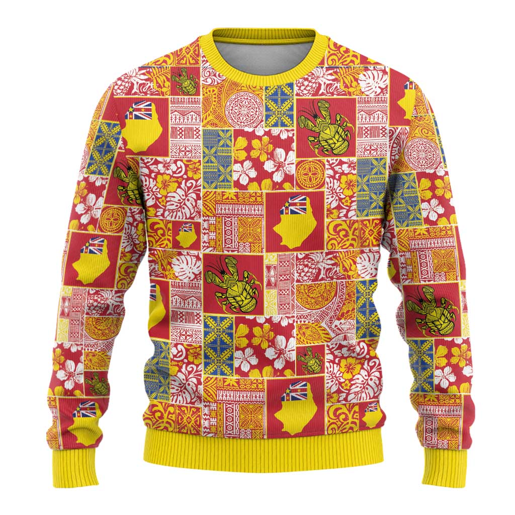 Niue Monuina e Kilisimasi Ugly Christmas Sweater Pacific Patchwork Xmas Vibes - Polynesian Pride