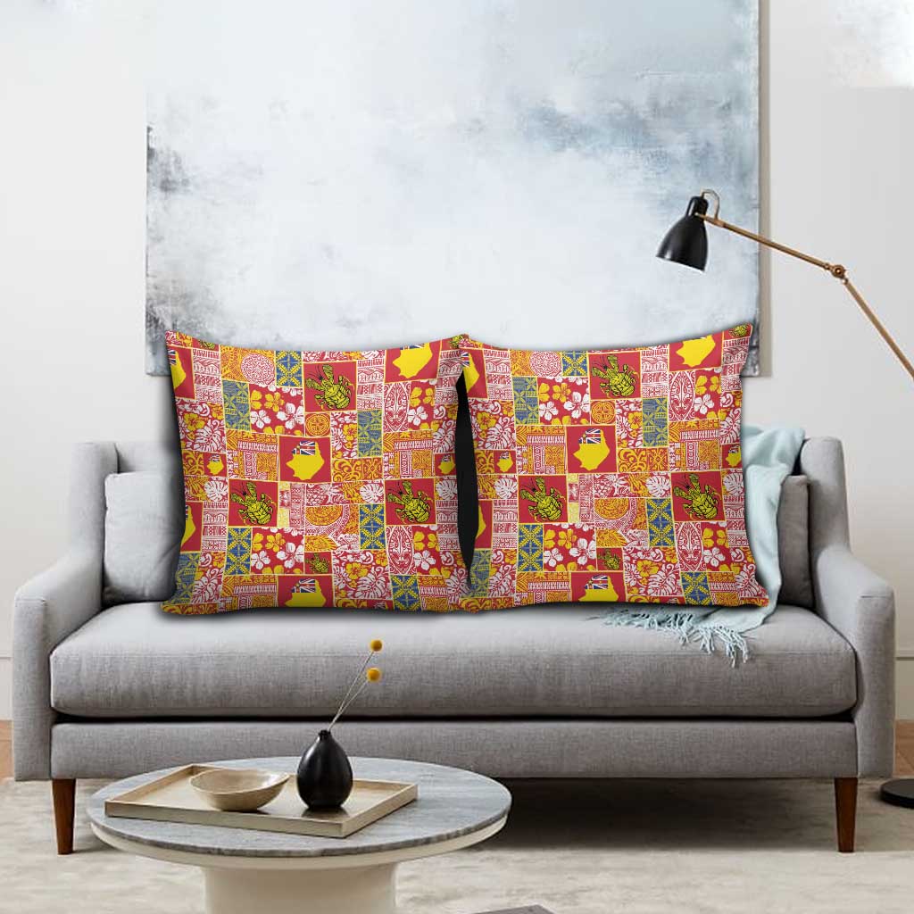 Niue Monuina e Kilisimasi Pillow Cover Pacific Patchwork Xmas Vibes - Polynesian Pride